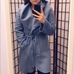 Tahari blue wool coat